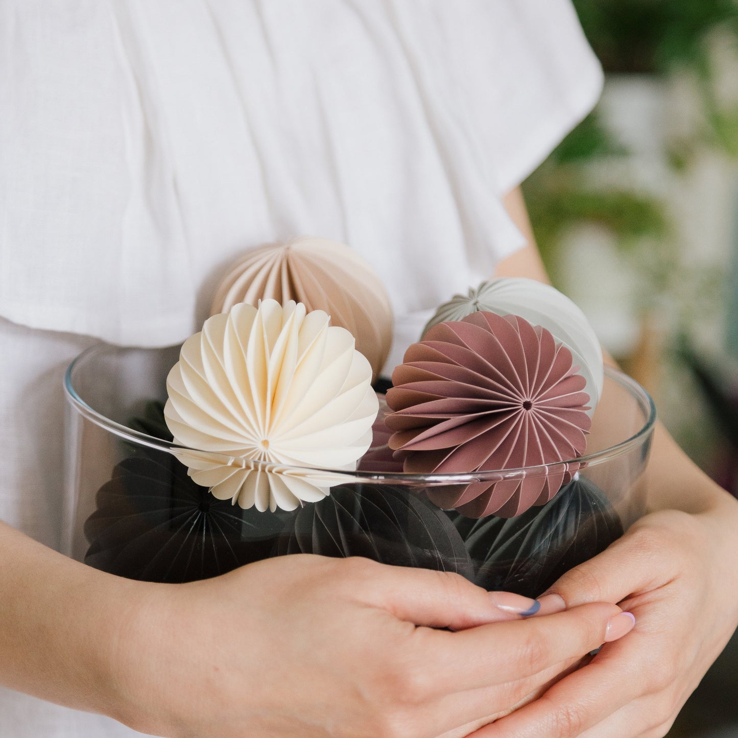 Handmade Honeycomb Paper Ball: Scandi Christmas Wedding Decoration