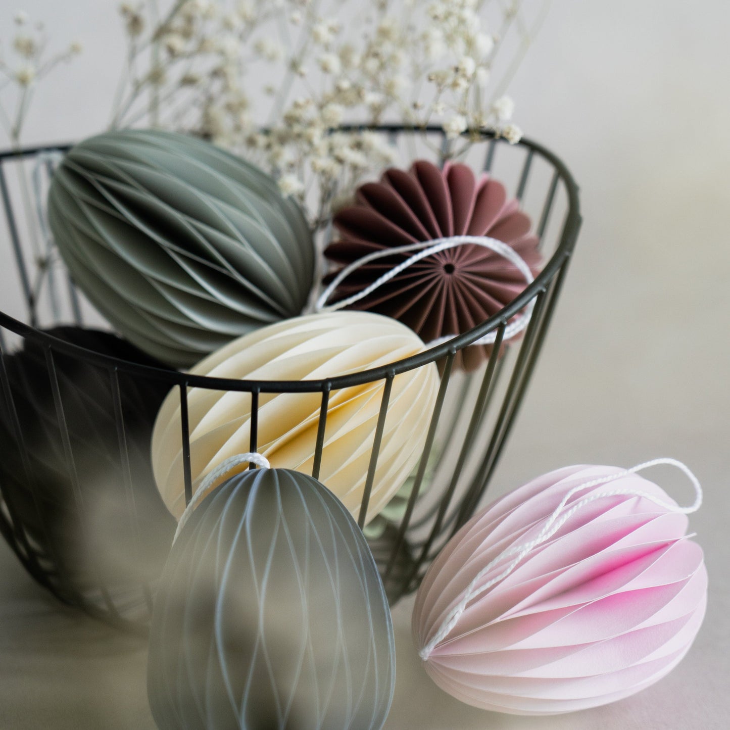 Handmade Honeycomb Paper Easter Egg: Scandi Decor (8cm)