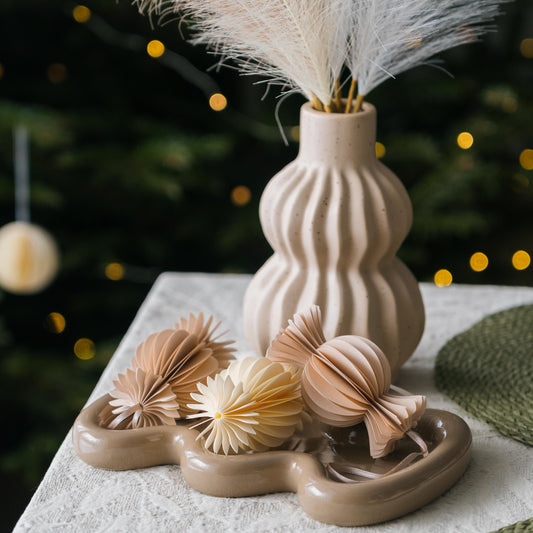 Honeycomb Candy Paper Decoration (Set of 2): Scandi Festive Decor