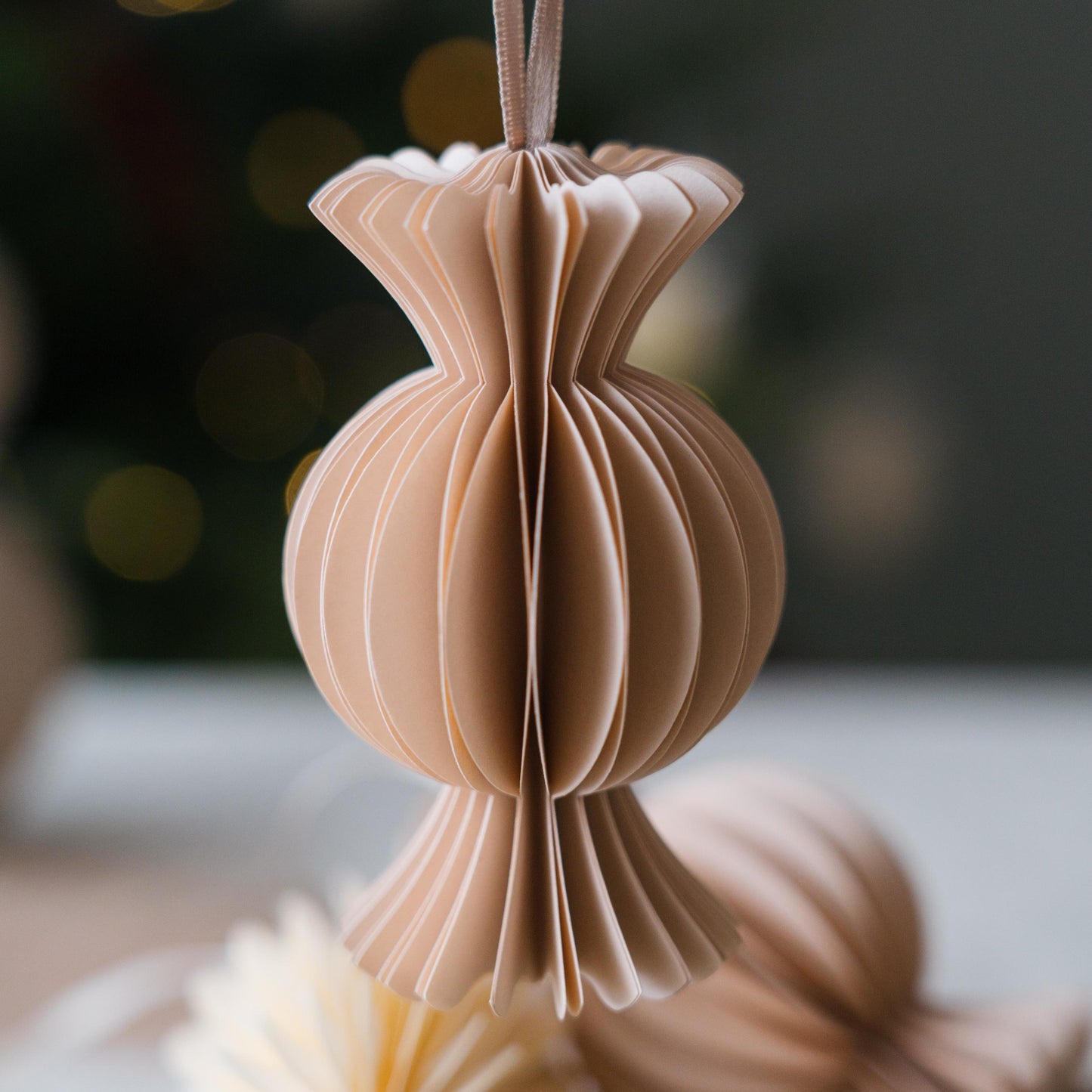 Honeycomb Candy Paper Decoration (Set of 2): Scandi Festive Decor