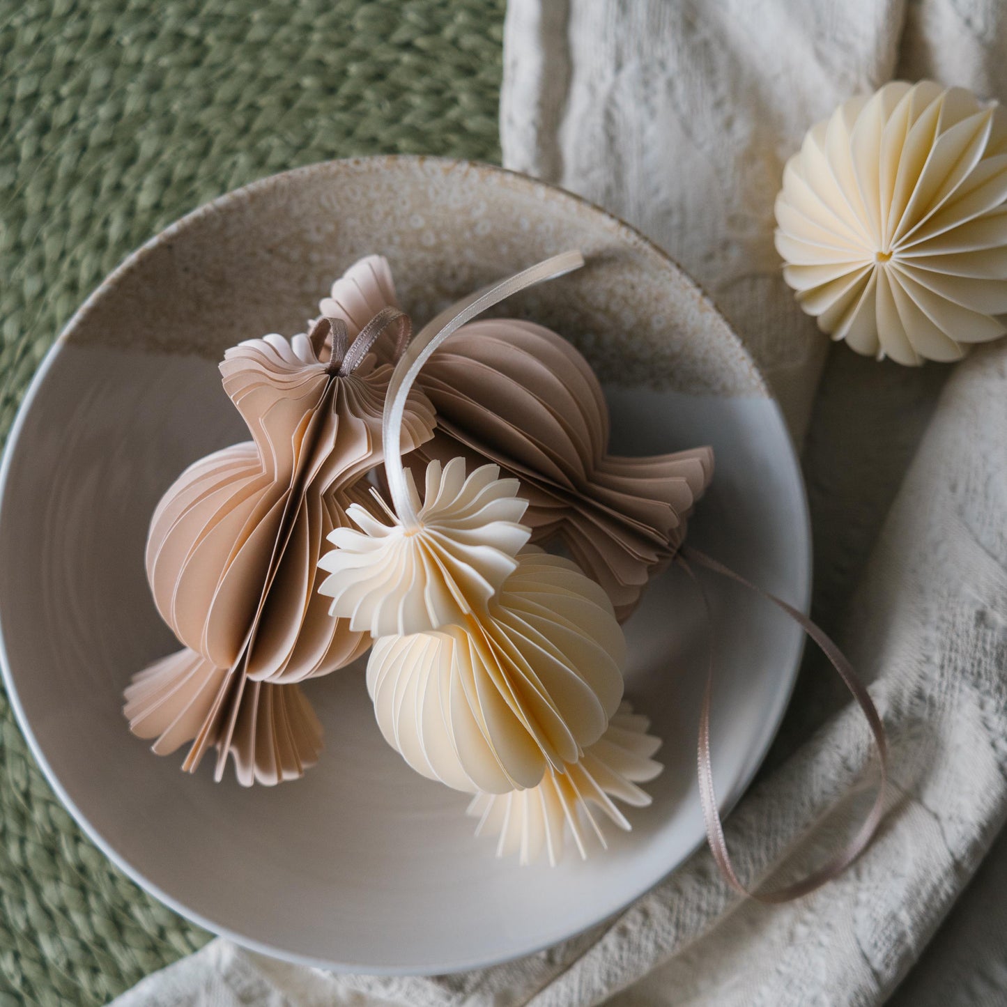 Honeycomb Candy Paper Decoration (Set of 2): Scandi Festive Decor