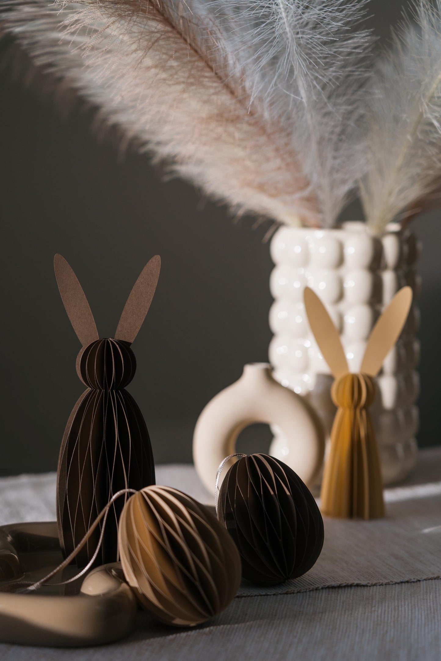 Honeycomb Easter Egg Set: Handmade Paper Scandi Decor