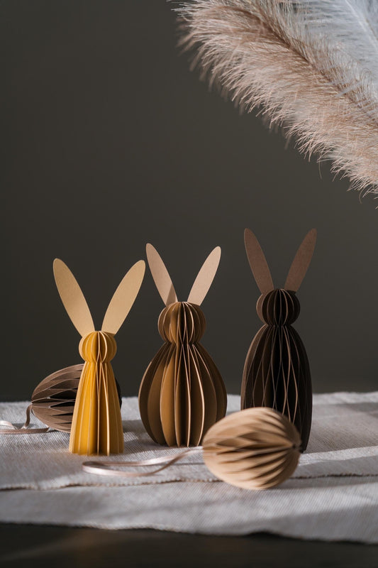 Handmade Standing Easter Bunny: Scandi Honeycomb Paper Decoration