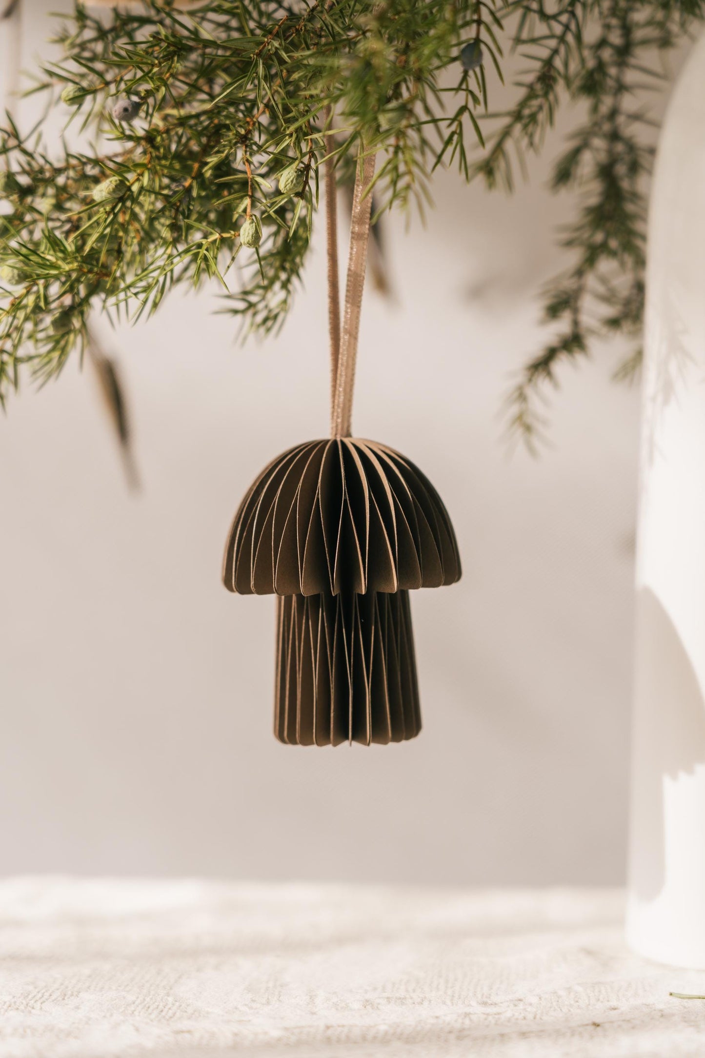 Handmade Honeycomb Paper Mushroom Decorations - Scandi Autumn Set