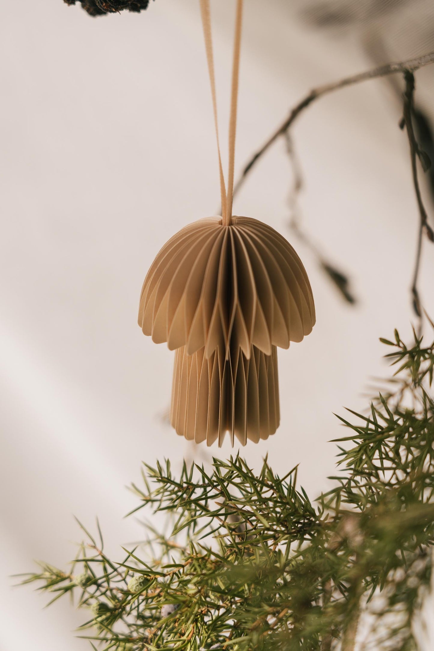 Handmade Honeycomb Paper Mushroom Decorations - Scandi Autumn Set
