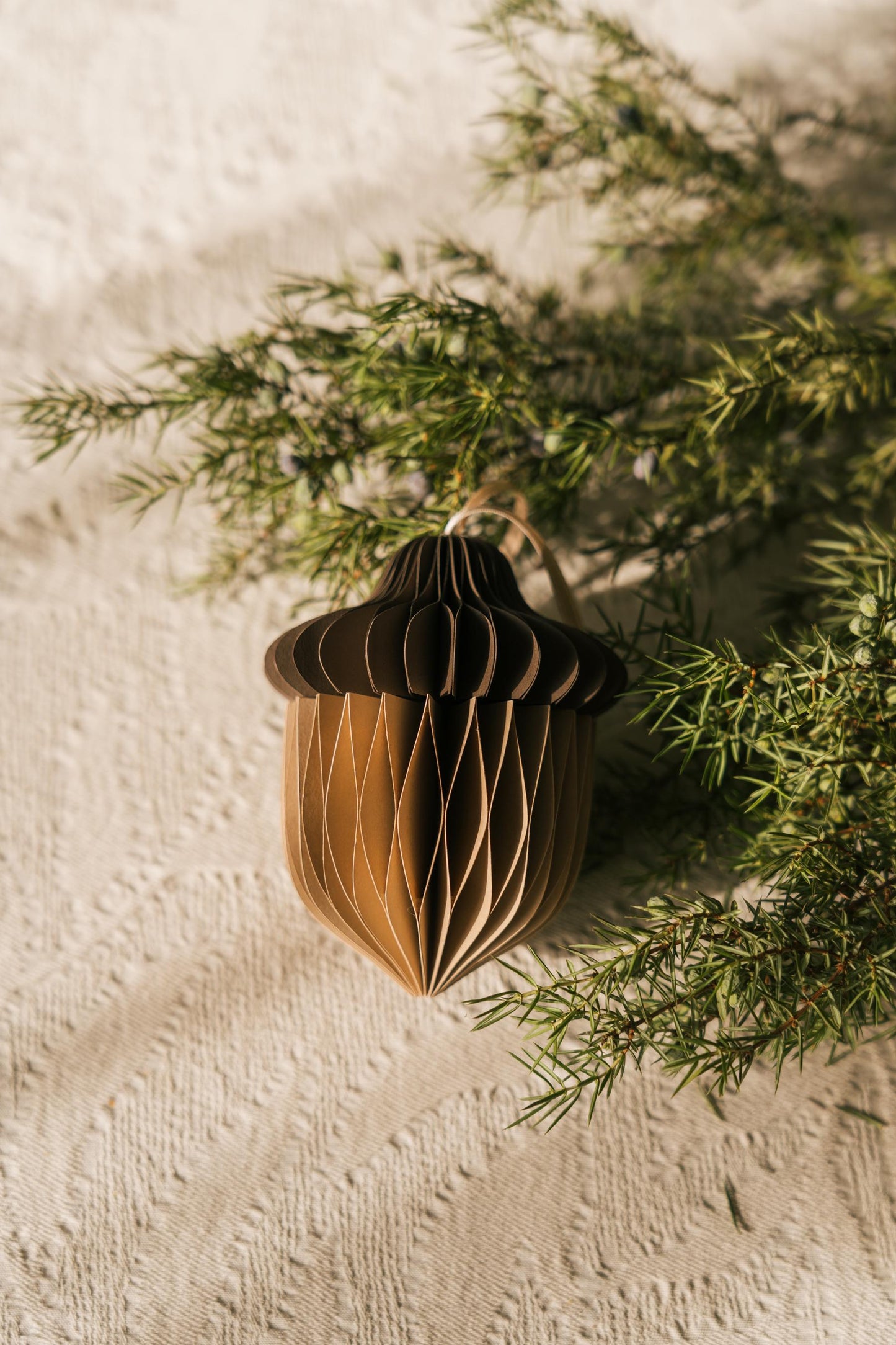 Acorn decoration - paper decoration - Scandi minimal design - Autumn - Christmas - Handmade decoration - Honeycomb decoration