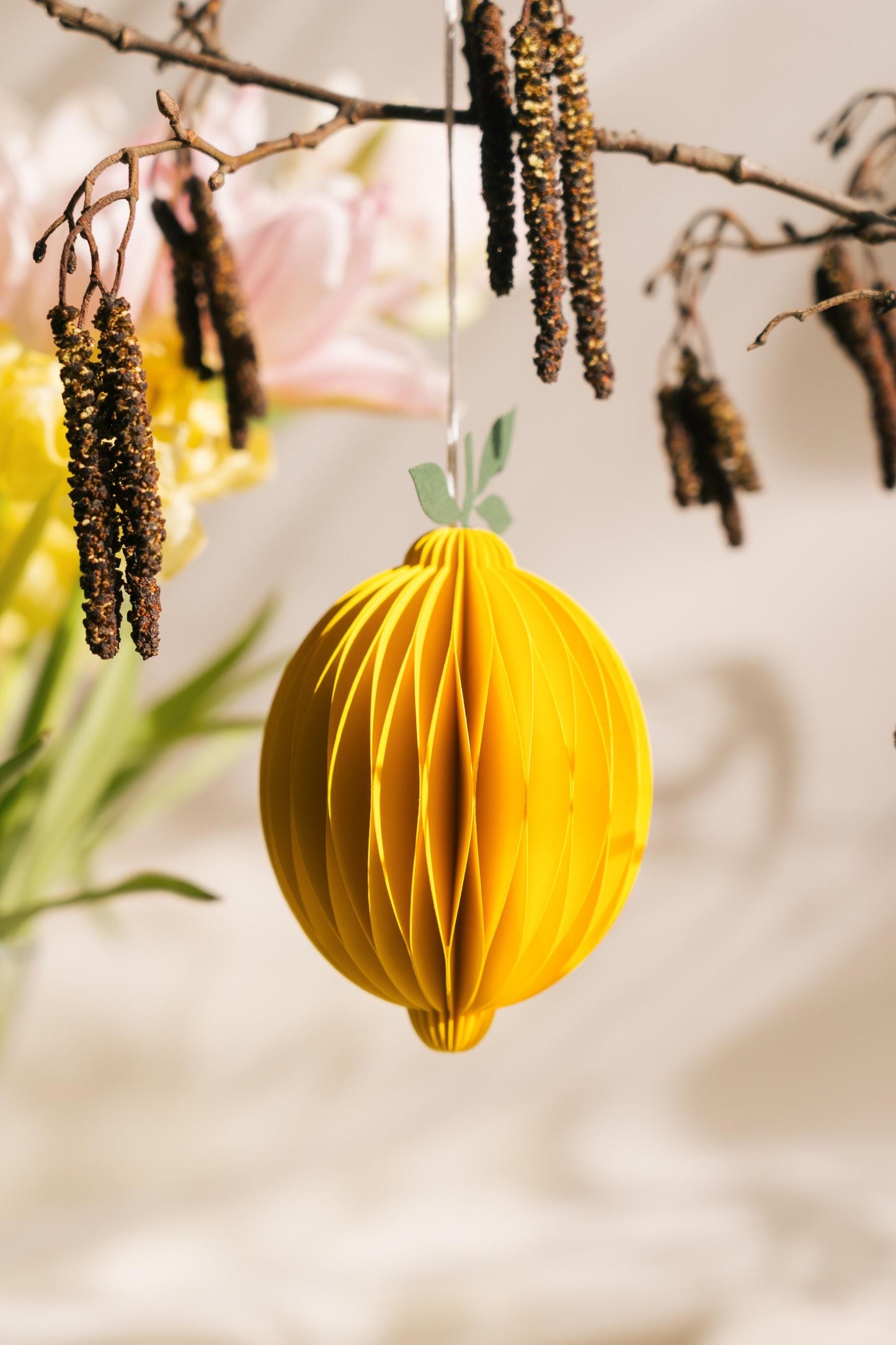 Handmade Lemon Decoration: Honeycomb Paper Summer Decor