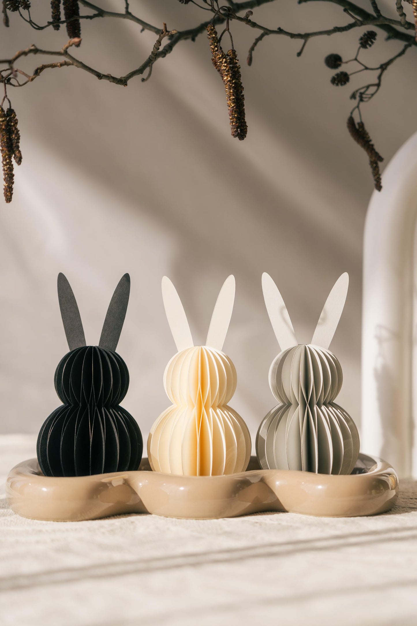 Handmade Paper Easter Bunny: Scandi Honeycomb Decoration