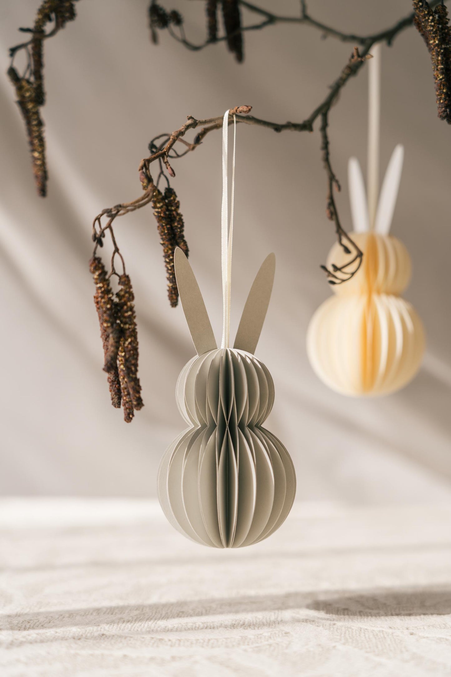 Honeycomb Paper Easter Bunny Decoration: Scandi Style Hanging Ornament