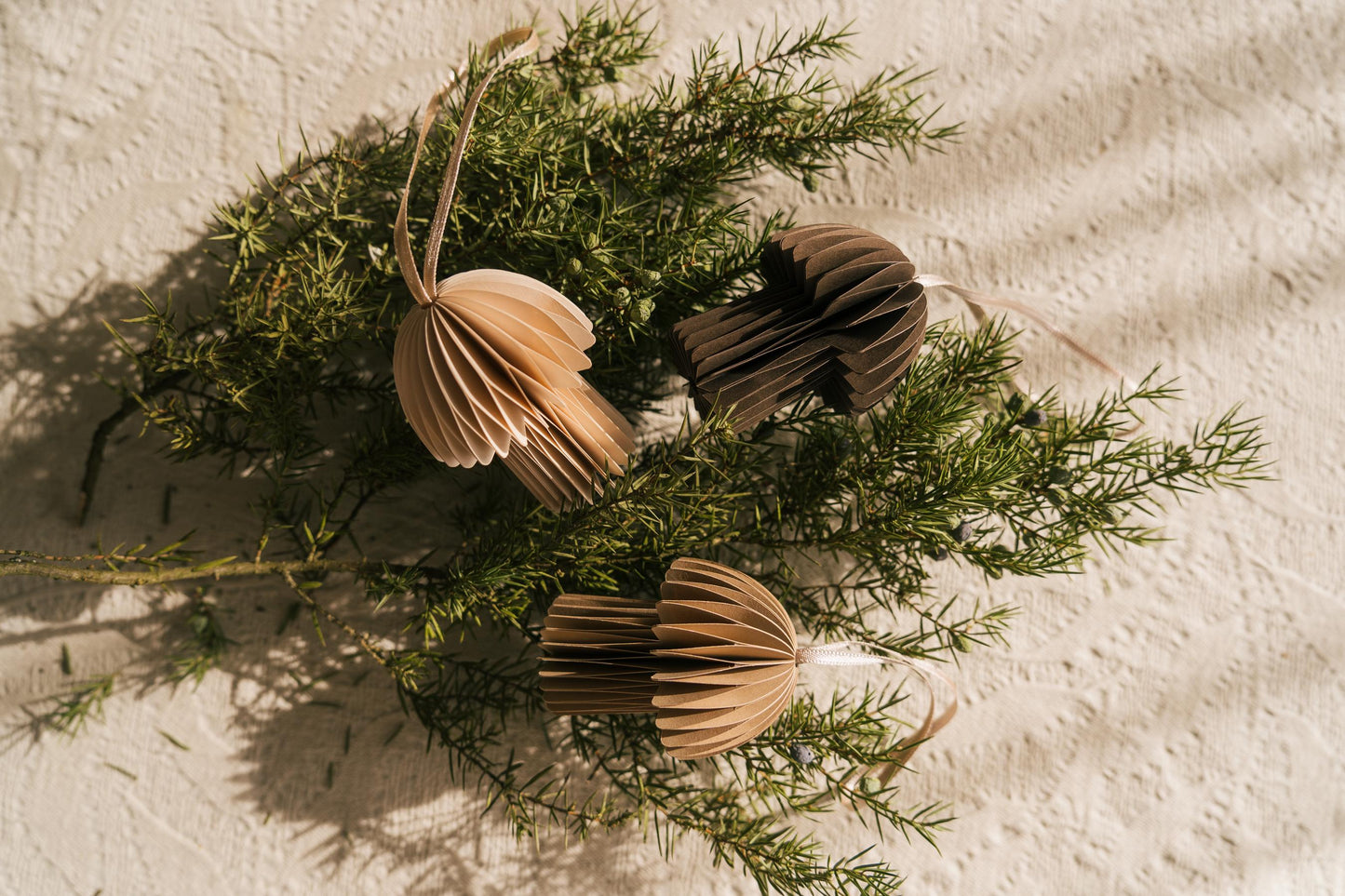 Handmade Honeycomb Paper Mushroom Decorations - Scandi Autumn Set